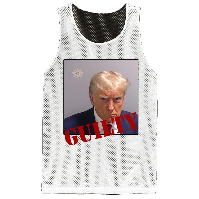 Donald Trump Guilty Mugshot Mesh Reversible Basketball Jersey Tank