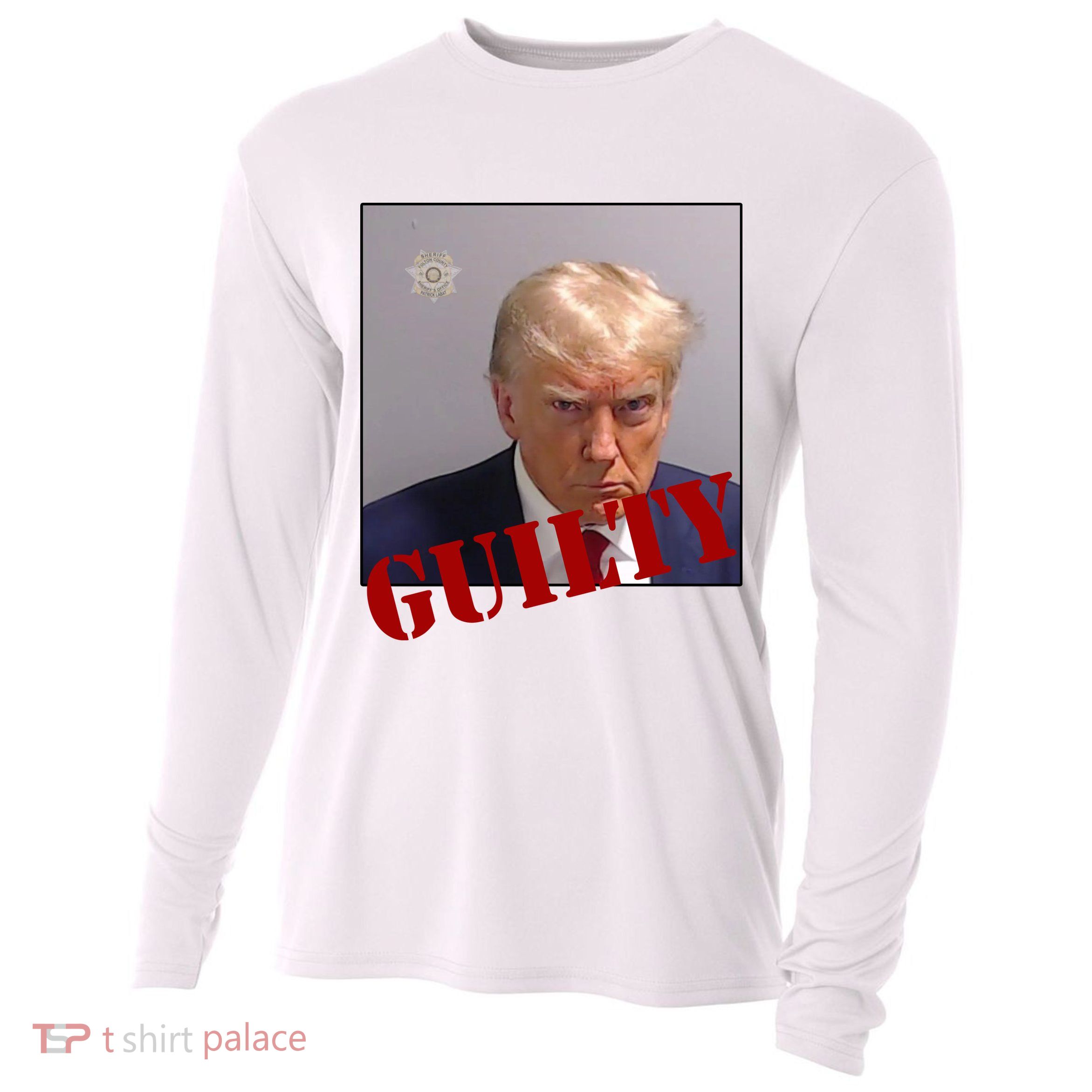 Donald Trump Guilty Mugshot Cooling Performance Long Sleeve Crew