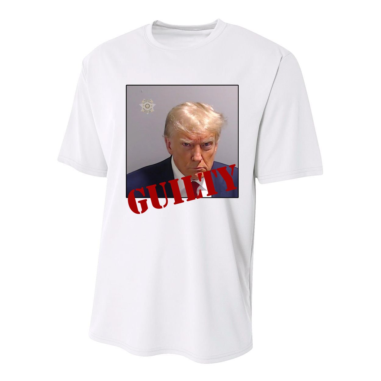 Donald Trump Guilty Mugshot Youth Performance Sprint T-Shirt