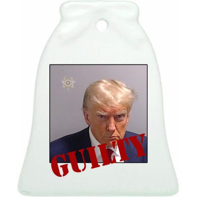 Donald Trump Guilty Mugshot Ceramic Bell Ornament