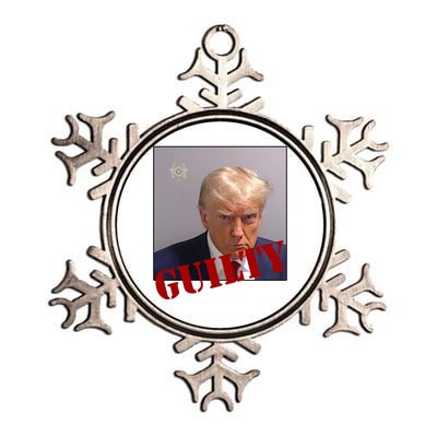 Donald Trump Guilty Mugshot Metallic Star Ornament