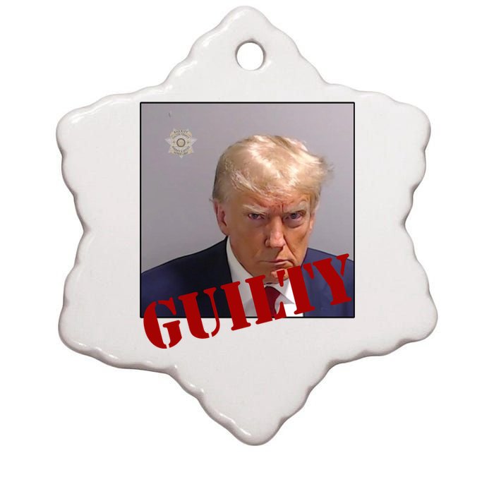 Donald Trump Guilty Mugshot Ceramic Star Ornament