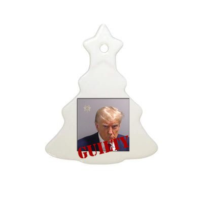 Donald Trump Guilty Mugshot Ceramic Tree Ornament