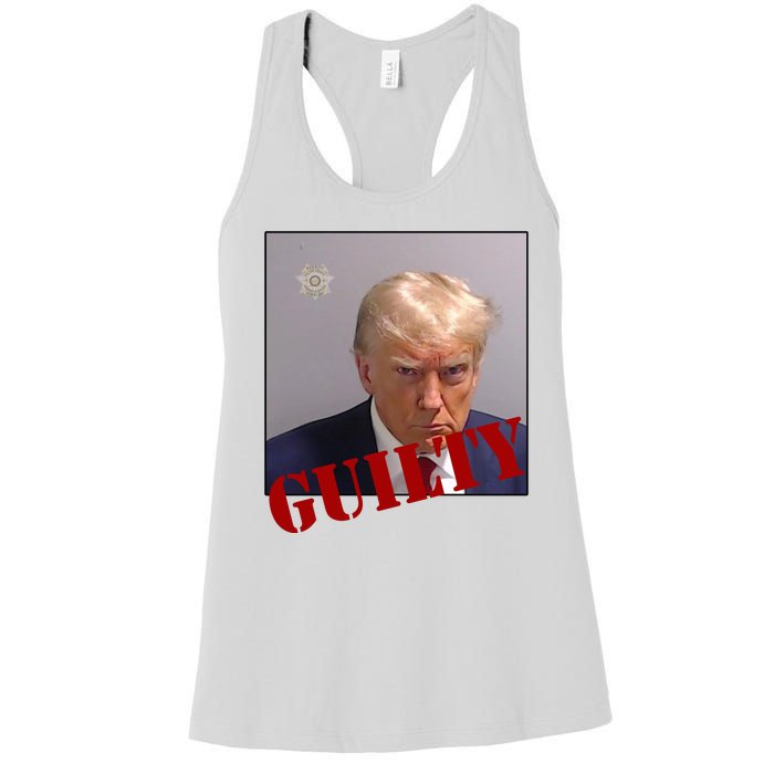 Donald Trump Guilty Mugshot Women's Racerback Tank