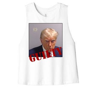 Donald Trump Guilty Mugshot Women's Racerback Cropped Tank