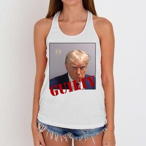 Donald Trump Guilty Mugshot Women's Knotted Racerback Tank