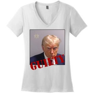 Donald Trump Guilty Mugshot Women's V-Neck T-Shirt