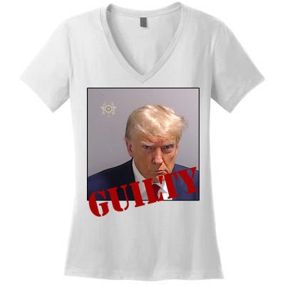 Donald Trump Guilty Mugshot Women's V-Neck T-Shirt