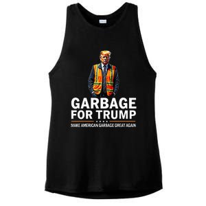 Donald Trump Garbage Orange Reflective Safety Vest Ladies PosiCharge Tri-Blend Wicking Tank