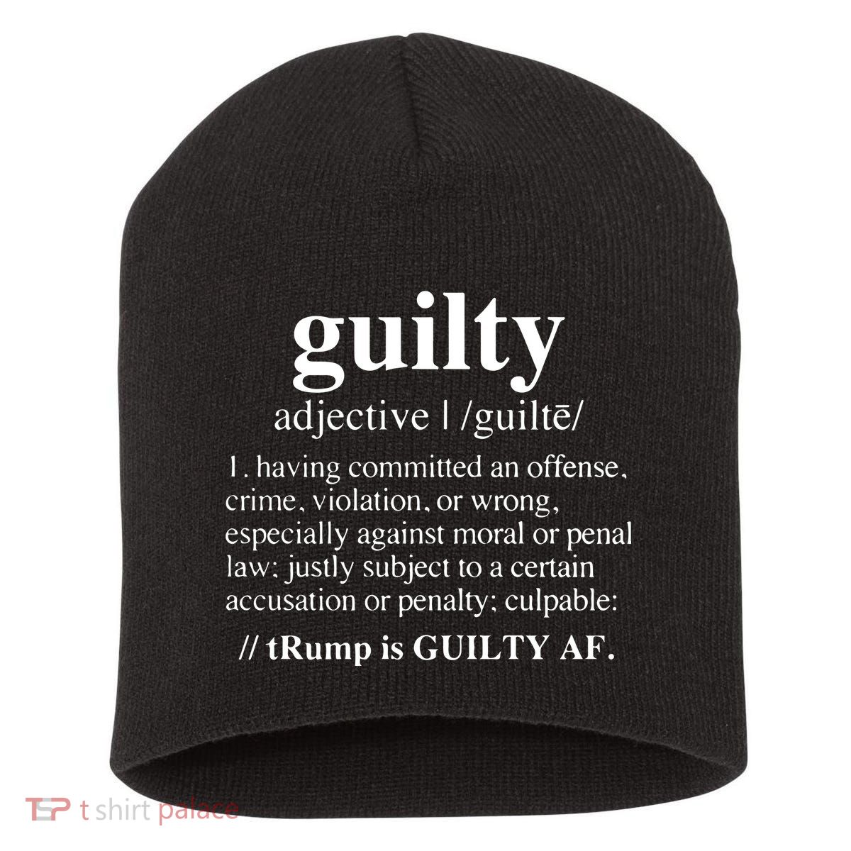 Donald Trump Guilty Definition Felony Short Acrylic Beanie