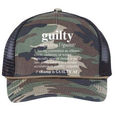 Donald Trump Guilty Definition Felony Retro Rope Trucker Hat Cap