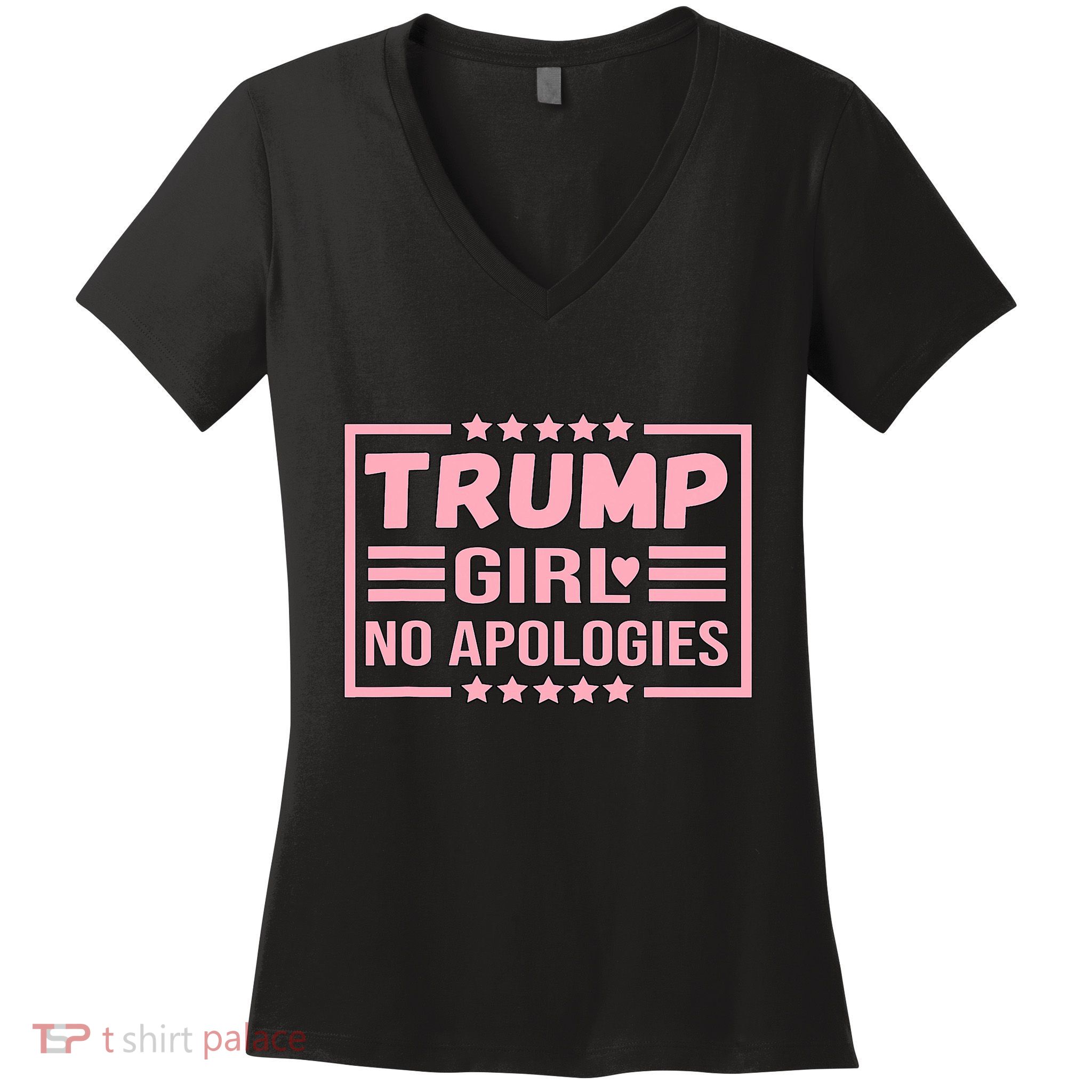 Donald Trump Girl No Apologies Election 2024 Trump Women's V-Neck T-Shirt