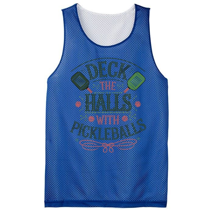 Deck The Halls With Pickleballs Pickleball Christmas Great Gift Mesh Reversible Basketball Jersey Tank