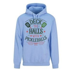 Deck The Halls With Pickleballs Pickleball Christmas Great Gift Unisex Surf Hoodie