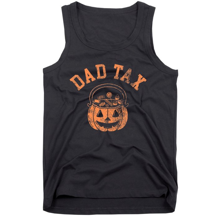 Dad Tax Halloween Trick Or Treat Candy Pumkin Dad Joke Tank Top