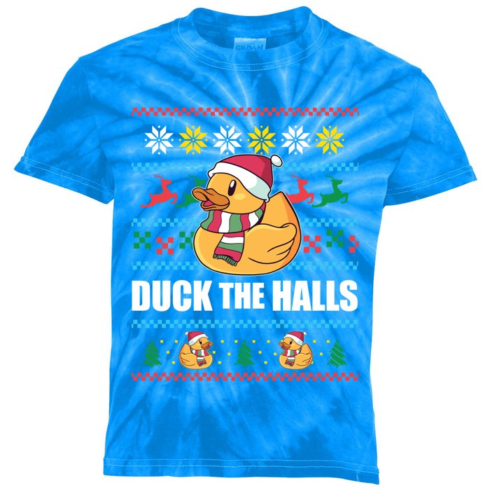 Duck The Halls! Ugly Christmas Jumper Funny Santa Claus Meme Gift Kids Tie-Dye T-Shirt