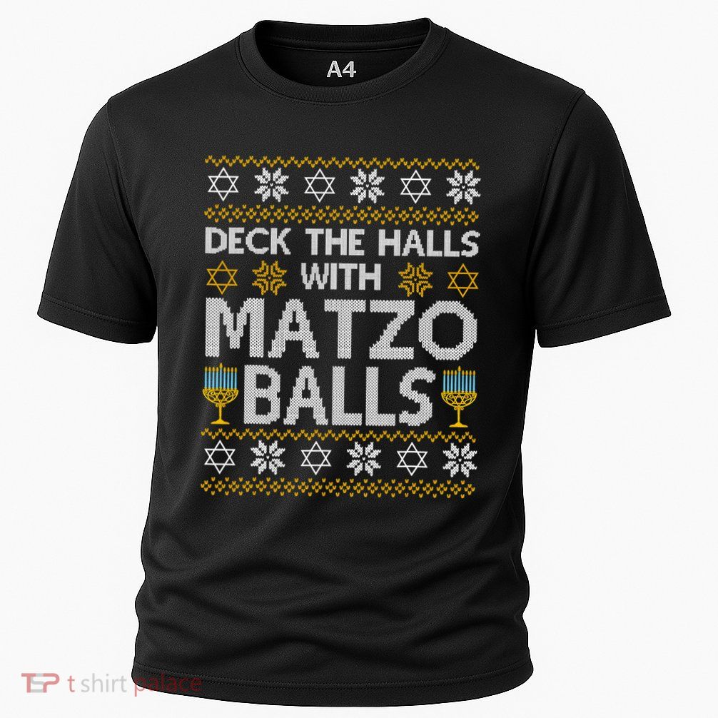 Deck The Halls With Matzo Balls Chanukkah Ugly Hanukkah Performance Shirt