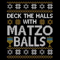Deck The Halls With Matzo Balls Chanukkah Ugly Hanukkah Tall T-Shirt