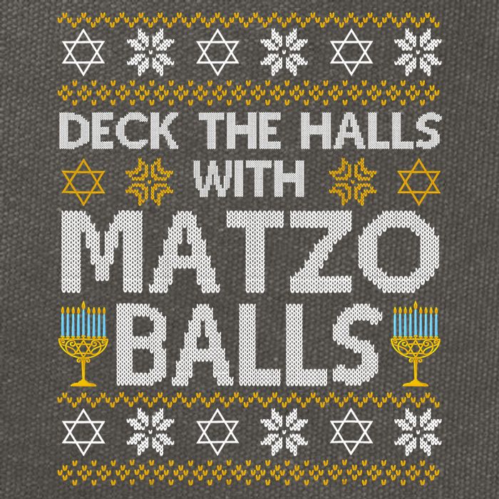 Deck The Halls With Matzo Balls Chanukkah Ugly Hanukkah Cotton Canvas Backpack