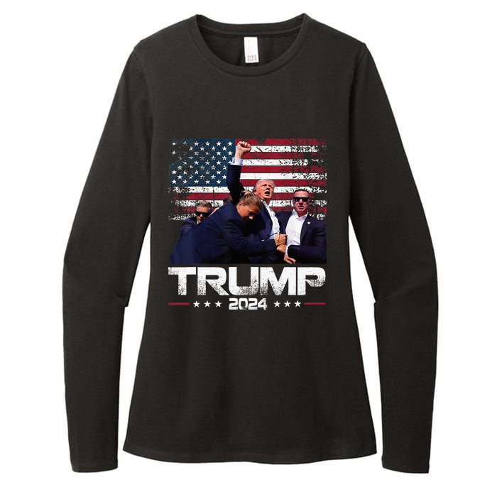 Donald Trump HeLl Never Stop Fighting To Save America Womens CVC Long Sleeve Shirt