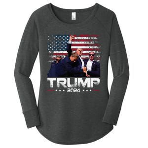 Donald Trump HeLl Never Stop Fighting To Save America Women's Perfect Tri Tunic Long Sleeve Shirt