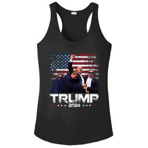 Donald Trump HeLl Never Stop Fighting To Save America Ladies PosiCharge Competitor Racerback Tank