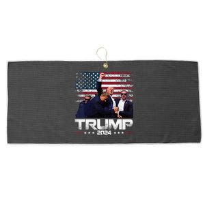 Donald Trump HeLl Never Stop Fighting To Save America Large Microfiber Waffle Golf Towel