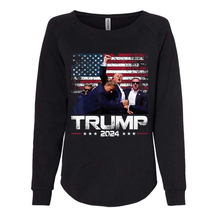 Donald Trump HeLl Never Stop Fighting To Save America Womens California Wash Sweatshirt