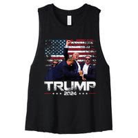 Donald Trump HeLl Never Stop Fighting To Save America Women's Racerback Cropped Tank