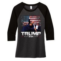 Donald Trump HeLl Never Stop Fighting To Save America Women's Tri-Blend 3/4-Sleeve Raglan Shirt