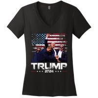 Donald Trump HeLl Never Stop Fighting To Save America Women's V-Neck T-Shirt