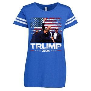 Donald Trump HeLl Never Stop Fighting To Save America Enza Ladies Jersey Football T-Shirt