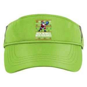 DECK THE HALLS PICKLE BALLS Ugly Christmas Pickleball  Adult Drive Performance Visor