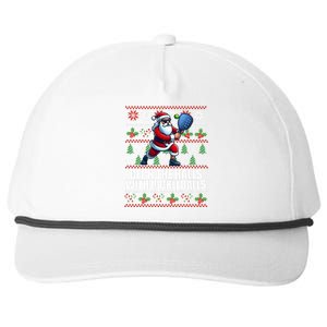 DECK THE HALLS PICKLE BALLS Ugly Christmas Pickleball  Snapback Five-Panel Rope Hat