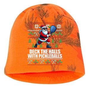 DECK THE HALLS PICKLE BALLS Ugly Christmas Pickleball  Kati - Camo Knit Beanie