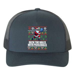 DECK THE HALLS PICKLE BALLS Ugly Christmas Pickleball  Yupoong Adult 5-Panel Trucker Hat