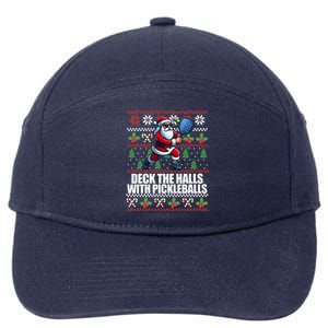 DECK THE HALLS PICKLE BALLS Ugly Christmas Pickleball  7-Panel Snapback Hat