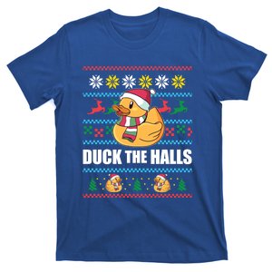 Duck The Halls! Ugly Christmas Jumper Funny Santa Claus Meme Gift T-Shirt