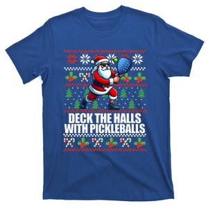 Deck The Halls Ugly Christmas Sweater Pickleball T-Shirt