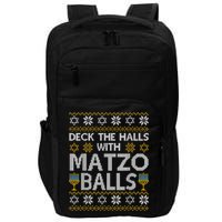 Deck The Halls With Matzo Balls Chanukkah Ugly Hanukkah Impact Tech Backpack