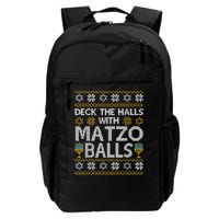 Deck The Halls With Matzo Balls Chanukkah Ugly Hanukkah Backpack