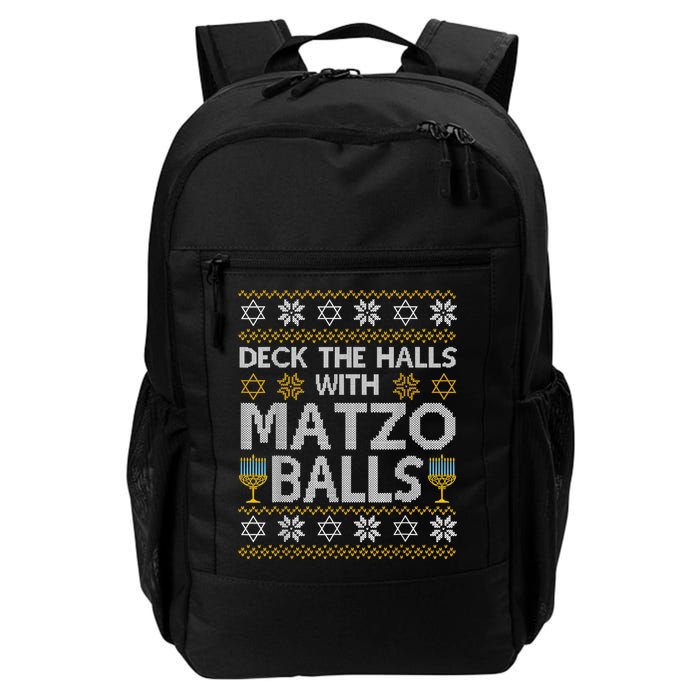 Deck The Halls With Matzo Balls Chanukkah Ugly Hanukkah Backpack