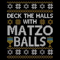 Deck The Halls With Matzo Balls Chanukkah Ugly Hanukkah Backpack