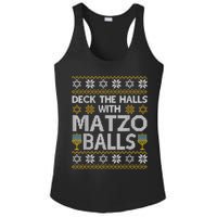 Deck The Halls With Matzo Balls Chanukkah Ugly Hanukkah Ladies PosiCharge Competitor Racerback Tank