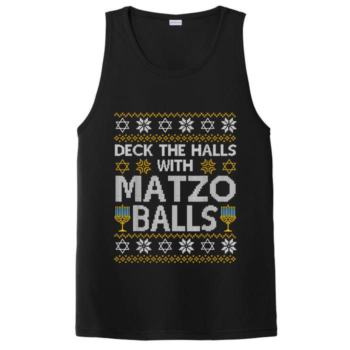 Deck The Halls With Matzo Balls Chanukkah Ugly Hanukkah PosiCharge Competitor Tank