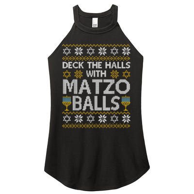 Deck The Halls With Matzo Balls Chanukkah Ugly Hanukkah Women's Perfect Tri Rocker Tank
