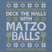 Deck The Halls With Matzo Balls Chanukkah Ugly Hanukkah Garment-Dyed Sweatshirt