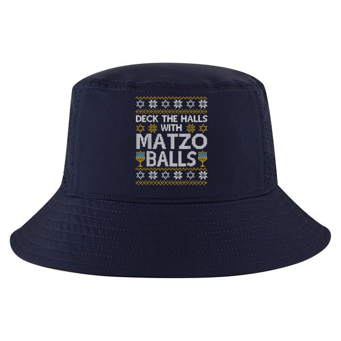 Deck The Halls With Matzo Balls Chanukkah Ugly Hanukkah Cool Comfort Performance Bucket Hat