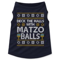 Deck The Halls With Matzo Balls Chanukkah Ugly Hanukkah Doggie Tank