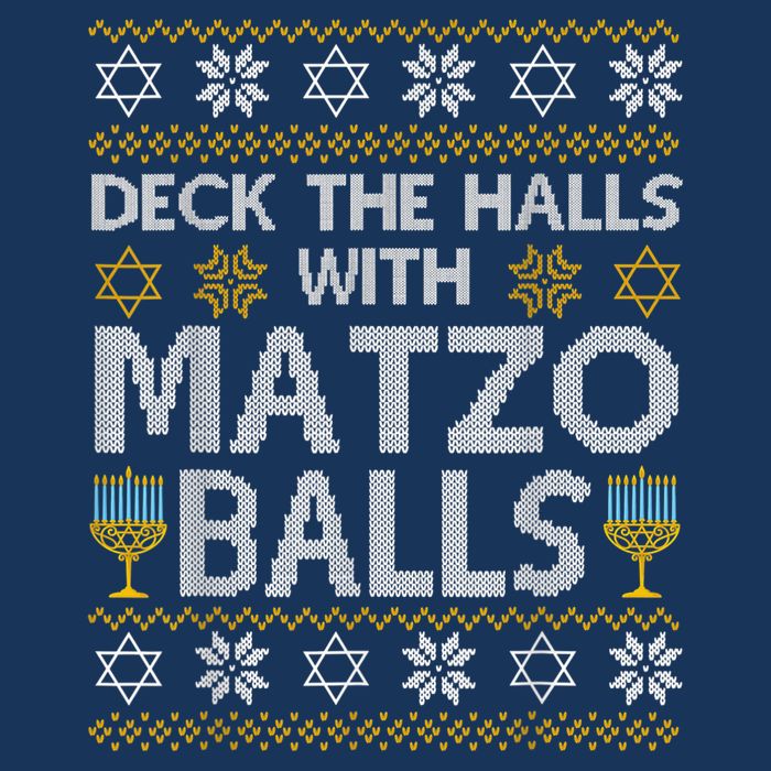 Deck The Halls With Matzo Balls Chanukkah Ugly Hanukkah Performance Shirt